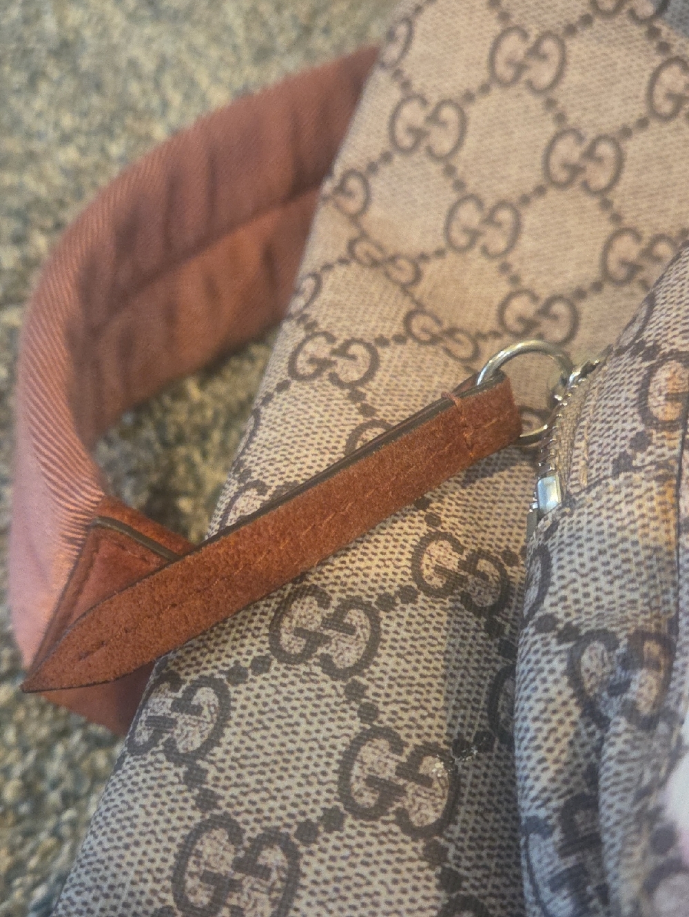 Gucci Beige Monogram Backpack with Pink and Coral Floral Print - Picture 8 of 10